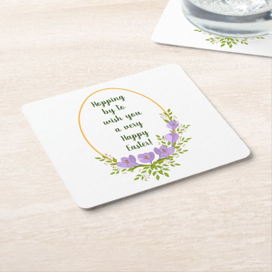 Minimalistische Urlaubskränke Crocus Blume Ostern Rechteckiger Pappuntersetzer (angewinkelt)