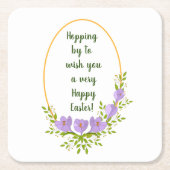 Minimalistische Urlaubskränke Crocus Blume Ostern Rechteckiger Pappuntersetzer (Vorderseite)