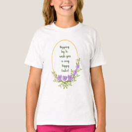 Minimalistische Urlaubskränke Crocus Blume Ostern T-Shirt