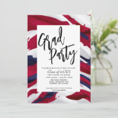 Minimalistische US-Flag High School Graduation Par Einladung (Stehend Vorderseite)