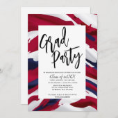 Minimalistische US-Flag High School Graduation Par Einladung (Vorne/Hinten)