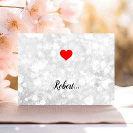 Minimalistische Valentinische Liebe Herz Weißer Hi Postkarte