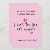 Minimalistische Valentinstag-Karte Feiertagskarte (Vorne/Hinten)