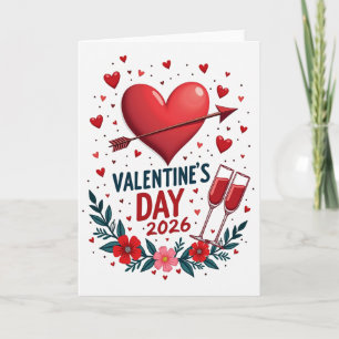 Minimalistische Valentinstag-Punkte 2026 Karte