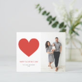 Minimalistische Valentintagskarte des Roten Herzen (Stehend Vorderseite)