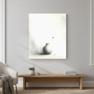 Minimalistische Vase & Löwenzahn Leinwanddruck