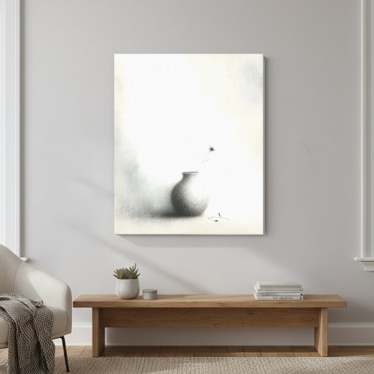 Minimalistische Vase & Löwenzahn Leinwanddruck