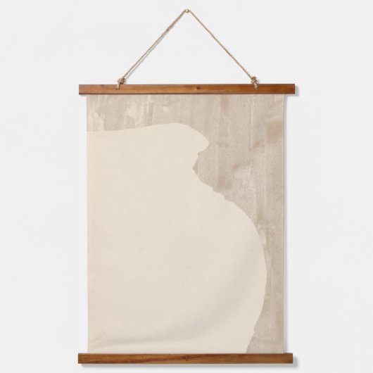 Minimalistische Vase-Silhouette Wandteppich Mit Holzrahmen (Vorderseite)