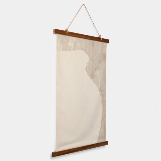 Minimalistische Vase-Silhouette Wandteppich Mit Holzrahmen (Gewinkelt)