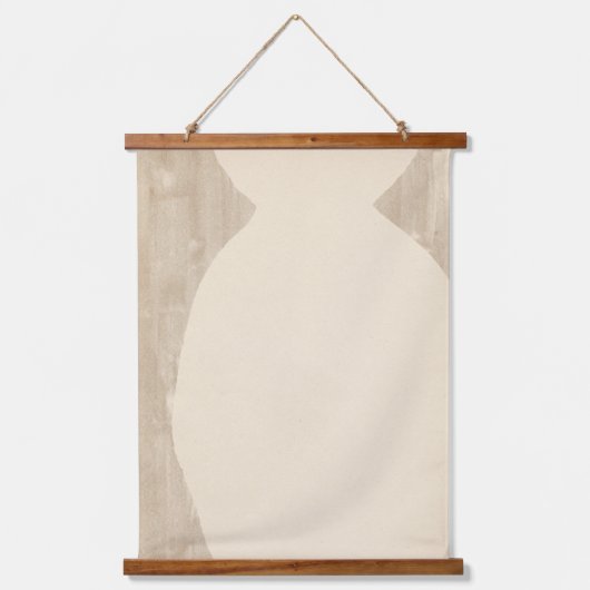 Minimalistische Vase-Silhouette Wandteppich Mit Holzrahmen (Vorderseite 2)