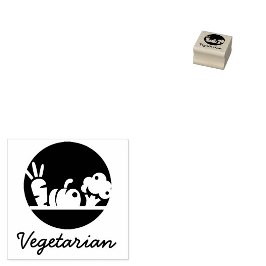 Minimalistische vegetarische Hochzeitsgäste - Ausw Gummistempel (Stempel)