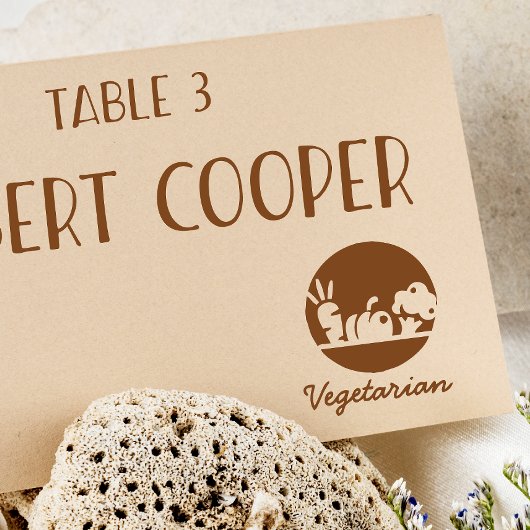 Minimalistische vegetarische Hochzeitsgäste - Ausw Gummistempel