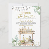 Minimalistische Vegetation Die Dusche der Bar Paar Einladung (Vorderseite)