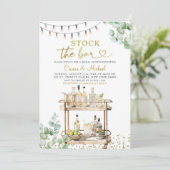 Minimalistische Vegetation Die Dusche der Bar Paar Einladung (Stehend Vorderseite)