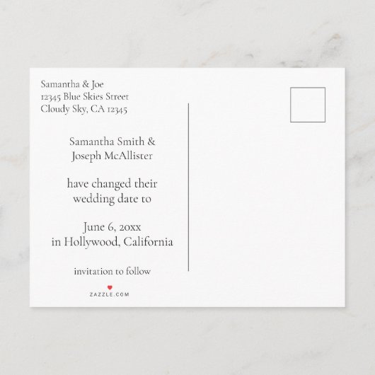 Minimalistische Veränderung des Grünen Meeres Ankündigungspostkarte (Rückseite)