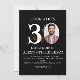 Minimalistische Veranstaltung Geburtstag 30., Men Einladung