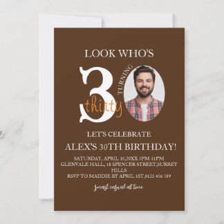 Minimalistische Veranstaltung Geburtstag 30., Men Einladung
