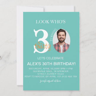 Minimalistische Veranstaltung Geburtstag 30., Men Einladung