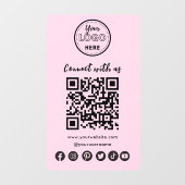 Minimalistische Verbindung mit dem QR-Code der US  Fensteraufkleber (Blatt)