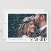 Minimalistische Verheiratete 2 Foto Script QR Code Ankündigung (Vorderseite)