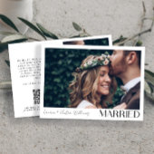 Minimalistische Verheiratete 2 Foto Script QR Code Ankündigung