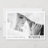 Minimalistische Verheiratete 2 Foto Script QR Code Ankündigung (Vorderseite)