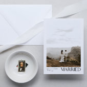 Minimalistische Verheiratete 3 Foto Script QR Code Ankündigung