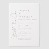 Minimalistische Verlängerung des Versprechens 10.  Pergament Einladungen (Vorderseite)