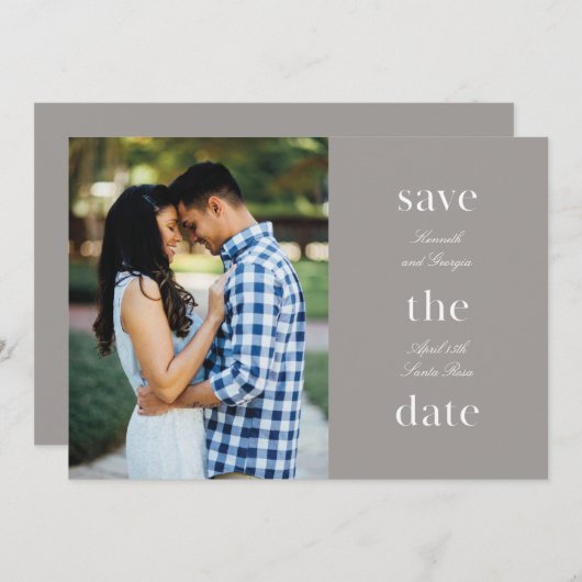 Minimalistische Verlobt Save the Date (Vorne/Hinten)