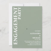 Minimalistische Verlobung auf Basis des grünen Tex Einladung (Vorderseite)