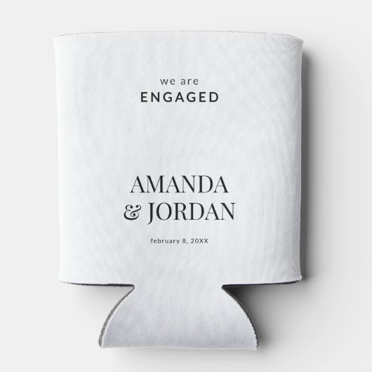 Minimalistische Verlobung Black & White Luxe Dosenkühler (Rückseite)