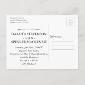 Minimalistische Verlobung für elegantes Skript-Fot Ankündigungspostkarte (Rückseite)