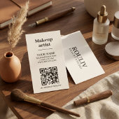 Minimalistische vertikale QR-Code | Erdtöne | Schö Visitenkarte
