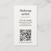 Minimalistische vertikale QR-Code | Erdtöne | Schö Visitenkarte (Vorderseite)