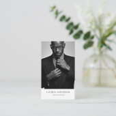 Minimalistische vertikale Visitenkarte mit Foto un (Stehend Vorderseite)