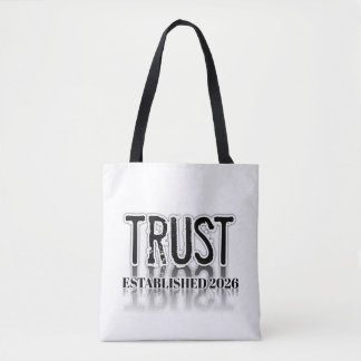 Minimalistische "Vertrauen"-Typografie-Tragetasche Tasche