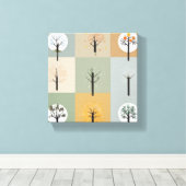 Minimalistische Vertretung der vier Jahreszeiten Leinwanddruck (Insitu (Holzboden))