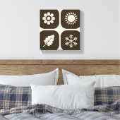 Minimalistische Vertretung der vier Jahreszeiten Leinwanddruck (Insitu (Schlafzimmer))