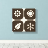 Minimalistische Vertretung der vier Jahreszeiten Leinwanddruck (Insitu (Holzboden))