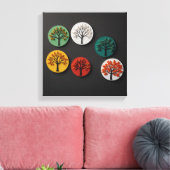 Minimalistische Vertretung der vier Jahreszeiten Leinwanddruck (Insitu (Wohnzimmer))