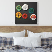 Minimalistische Vertretung der vier Jahreszeiten Leinwanddruck (Insitu (Schlafzimmer))