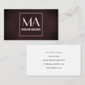 Minimalistische Vignette Textur Monogramm drucken Visitenkarte (Vorne/Hinten)