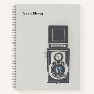Minimalistische Vintage-Kamera-Foto-Personalisieru Notizblock