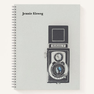 Minimalistische Vintage-Kamera-Foto-Personalisieru Notizblock