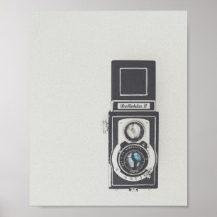Minimalistische Vintage Kamera Poster
