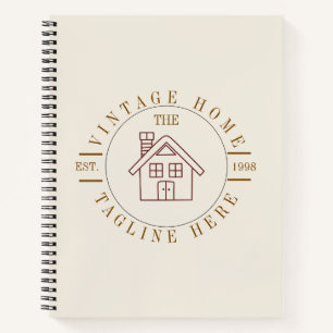 Minimalistische Vintage-Notizbuch-Typografie-Journ Notizblock