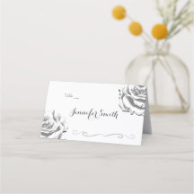 Minimalistische Vintage-Rosen-Hochzeitsplatzkarten