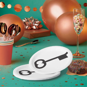 Minimalistische Vintage Silhouette Pappteller