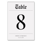 Minimalistische Vintage Zeitung Elegante Hochzeit Tischnummer (Vorderseite)