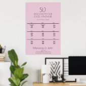 Minimalistische Violett-Rosa-Hochzeitssymbole Poster (Heimbüro)